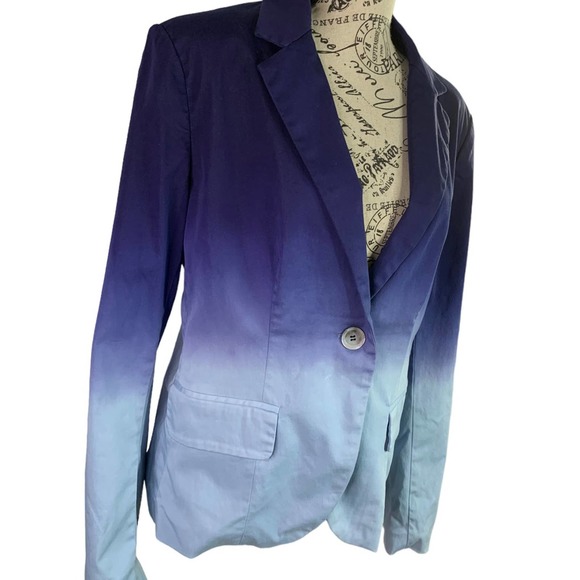 Boston Proper Womens Jacket Blazer Blue Ambre Polyester Lining US size 10 (M) - Picture 3 of 11